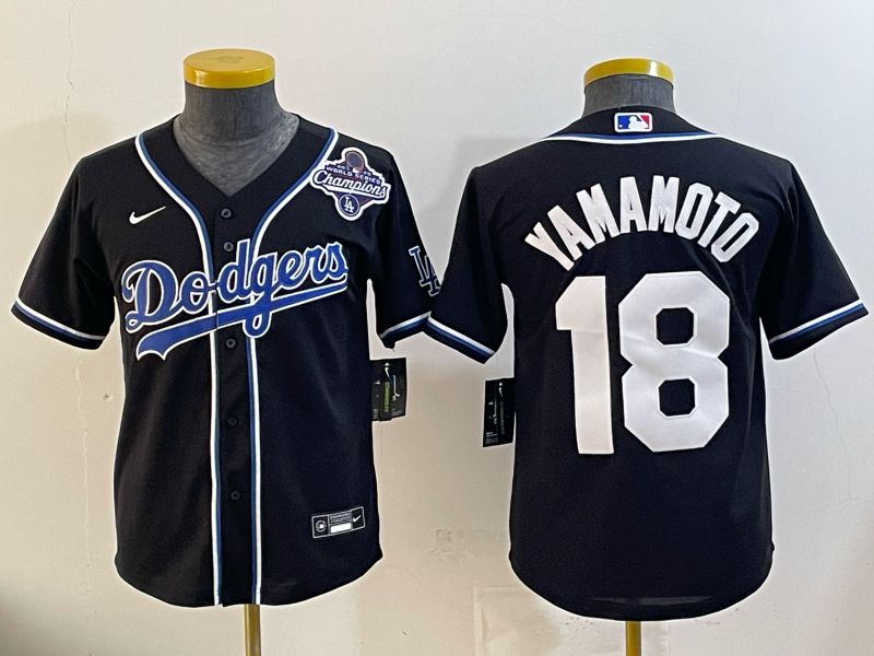 Women Nike 2026 Los Angeles Dodgers #18 Yamamoto Black Game MLB Jersey 098
